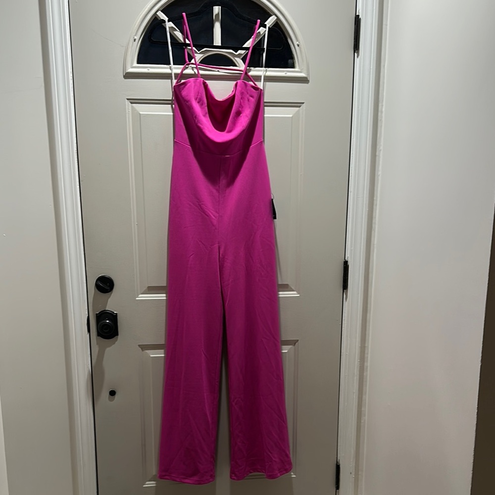 Lulu's Fuchsia Flare Jumpsuit